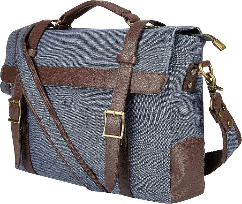 Vyriškas „cambridge Bags2go“ vintažinis retro krepšys per petį – krepšys per petį / kurjerio krepšys / verslo krepšys – nešiojamojo kompiuterio krepšys – verslo krepšys – nešiojamojo kompiuterio krepšys vyrams, mėlynas mišinys