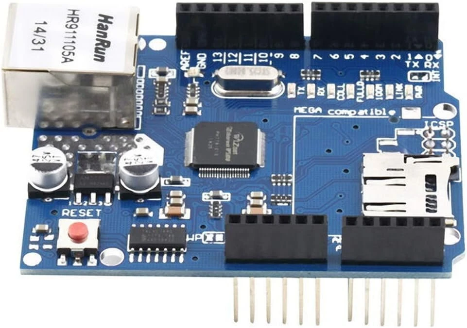 W5100 Ethernet tinklo modulis su Sd kortelės lizdu