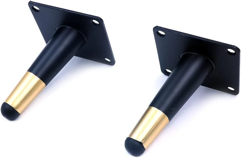Fotelis Wangcl 10cm juodos spalvos smailėjančios metalinės kojelės spintelėms, pasvirusios baldų kojelės, 4 vnt. rinkinys sofai, kušetei, spintelei, baro stalui, lovai, neslystančios, be triukšmo