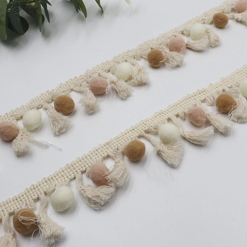 Wanyig Pompom kraštelis ir juostelės siuvimui kutų apdaila burbulinė juostelė pom pom juostelė kutų juostelė sofoms audinio dekoravimui siuvimo amatams užuolaidoms drabužiams (a#, 3m)