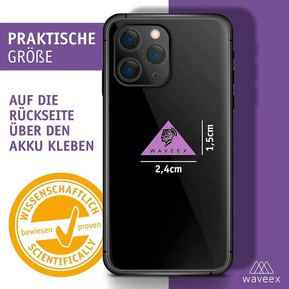 Waveex 3 x radiacijos apsaugos lipdukai - mobiliesiems telefonams, išmaniesiems telefonams, planšetiniams kompiuteriams, nešiojamiesiems kompiuteriams, kūdikių monitoriams, wifi maršrutizatoriams ir dect telefonams - radiacijos apsaugos mobiliojo telefono