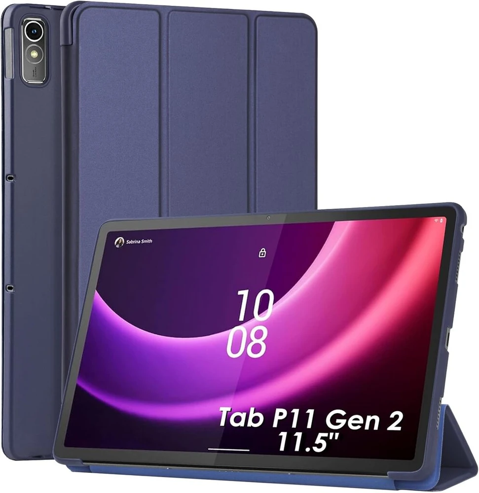 Wd&cd dėklas, suderinamas su Lenovo Tab P11 (2nd Gen) 11.5 colių Tb350fu/tb350xu 2022, itin plonas dėklas su stovo funkcija, automatinio miego/pabudimo funkcija, mėlynas