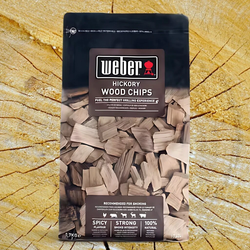 Weber Hickory medžio drožlės 700g - laukinei kiaulienai, jautienai