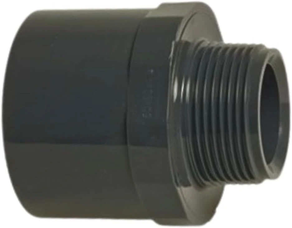 Ventiliatorius Weltenmarkt Profec Pvc-u perėjimo mova 50/63 mm x 2 coliai, lipnus lizdas/įmovos galas x išorinis sriegis, 10 barų, pilka
