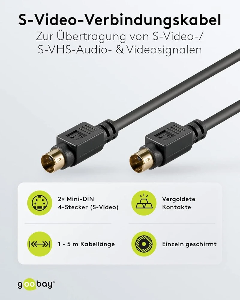 Wentronic 50059-gb 5m Mini Din 4-pin Audio Video Kabelis