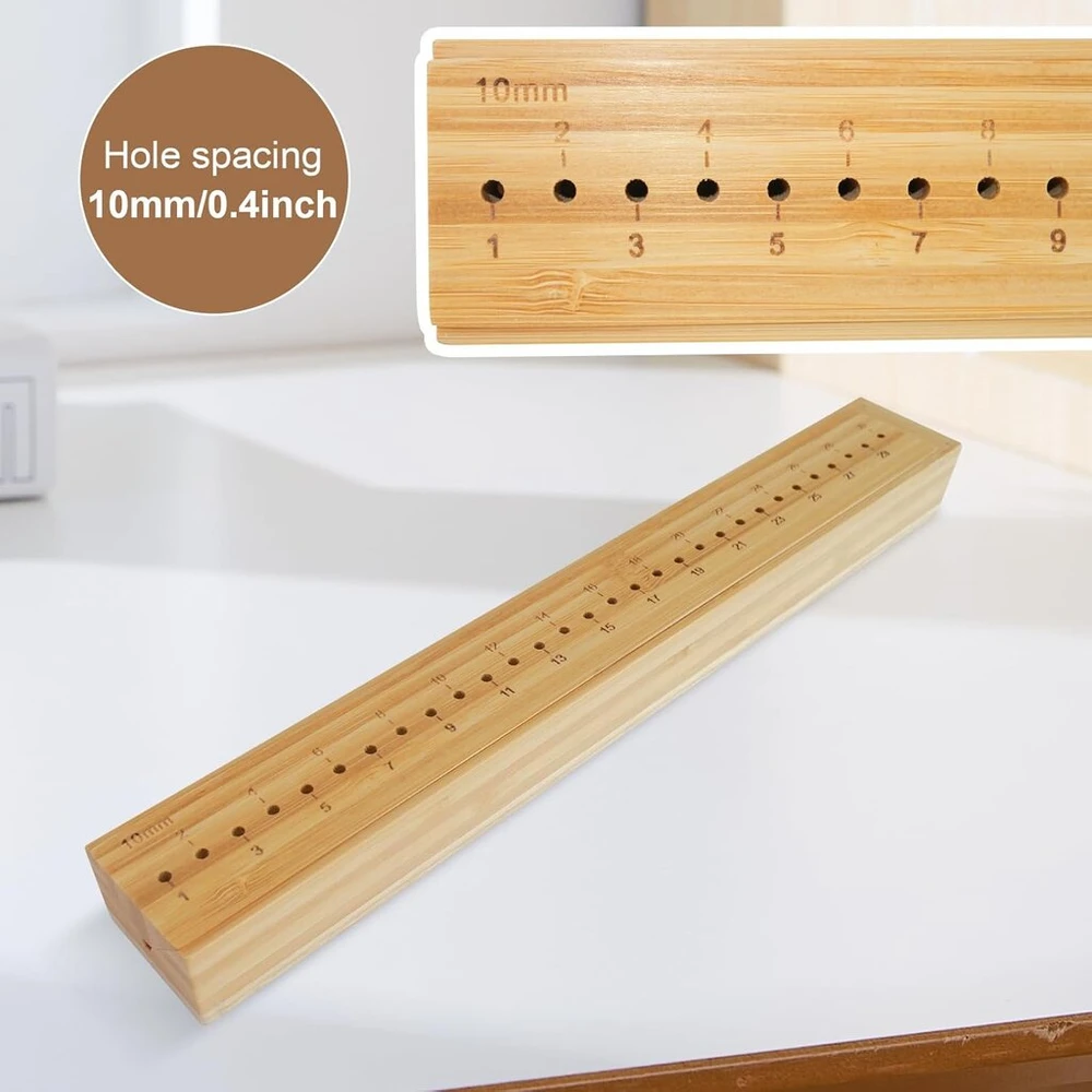 Whemyreat 32 cm medinis knygrišimo perforavimo lopšys su yla, knygrišimo parašo perforavimo įrankiai "pasidaryk pats" knygrišimo amatams ir siuvimo reikmenims, medinis perforavimo lopšys knygrišimui su perforavimu