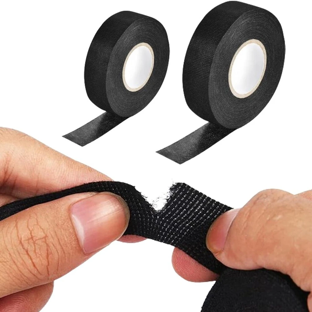 Whycnjl audinio juostos rinkinys, 2 vnt., 1 x 19 mm x 15 m ir 1 x 15 mm x 15 m lipni juosta, laidų pynė, audinio juosta, lipni juosta, laidų pynė, elektriko juosta, automobilio laidų pynė, veltinio juosta kabeliams