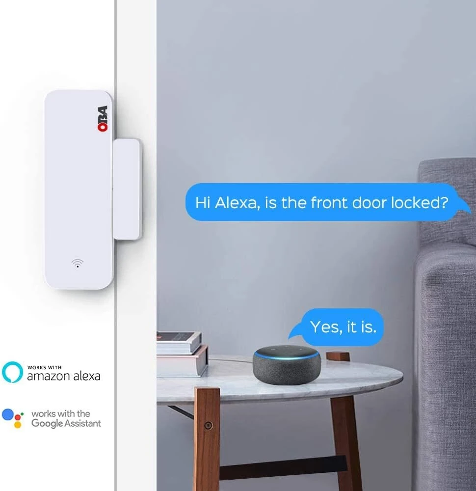 Wifi Durų ir Langų Atidarymo Jutiklis su Pranešimais