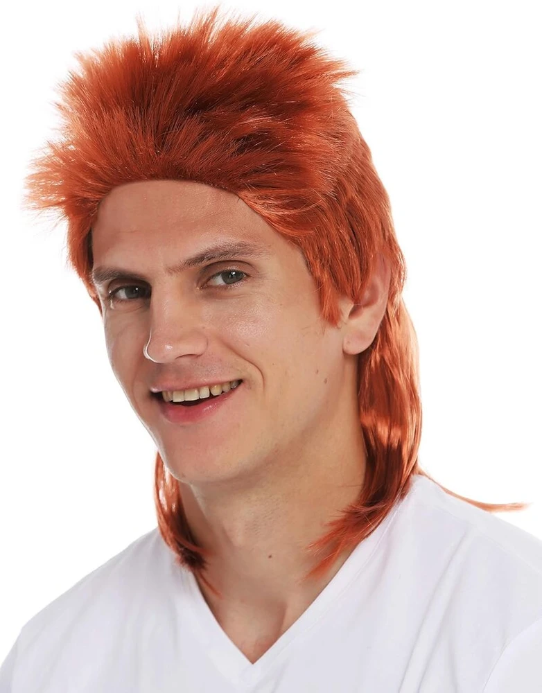Wig Me Up - 31910-fr14b perukas karnavalinis vyriškas Proll Mullet vario raudonos spalvos