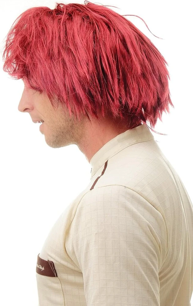 Wig Me Up - 91081-za103-za13-za13a perukas vyrams ir moterims, karnavalinis, tvirtas, laukinis trumpas depp, viduramžių hipsteris, raudonos ir juodos spalvų mišinys