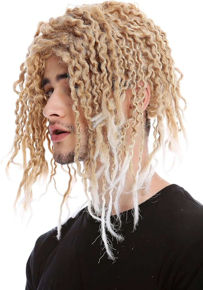 Wig Me Up - Cxh-008-k27tkb80 perukas vyrams moterims karnavalinis paplūdimio berniukas hipis karibiški garbanos kaip rasta šviesus mišinys saulėje balintas