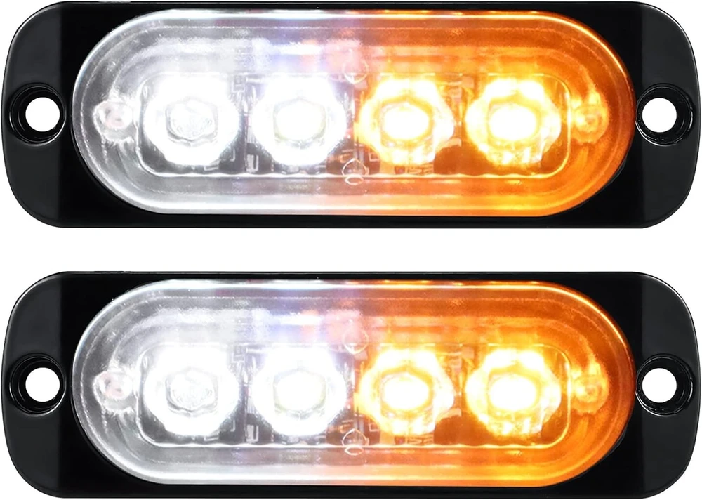 Willpower 2 vnt. 4 led stroboskopiniai gintariniai balti šoniniai gabaritiniai žibintai automobiliui 12v 24v led šviesos juosta mirksinti šviesa saugos priekaboms komercinėms transporto priemonėms valtims traktoriams