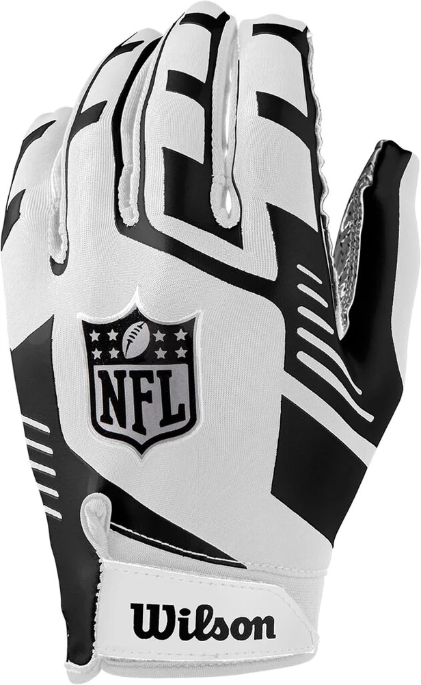 Wilson amerikietiškojo futbolo pirštinės Nfl Stretch Fit Receiver Glove, balta/juoda