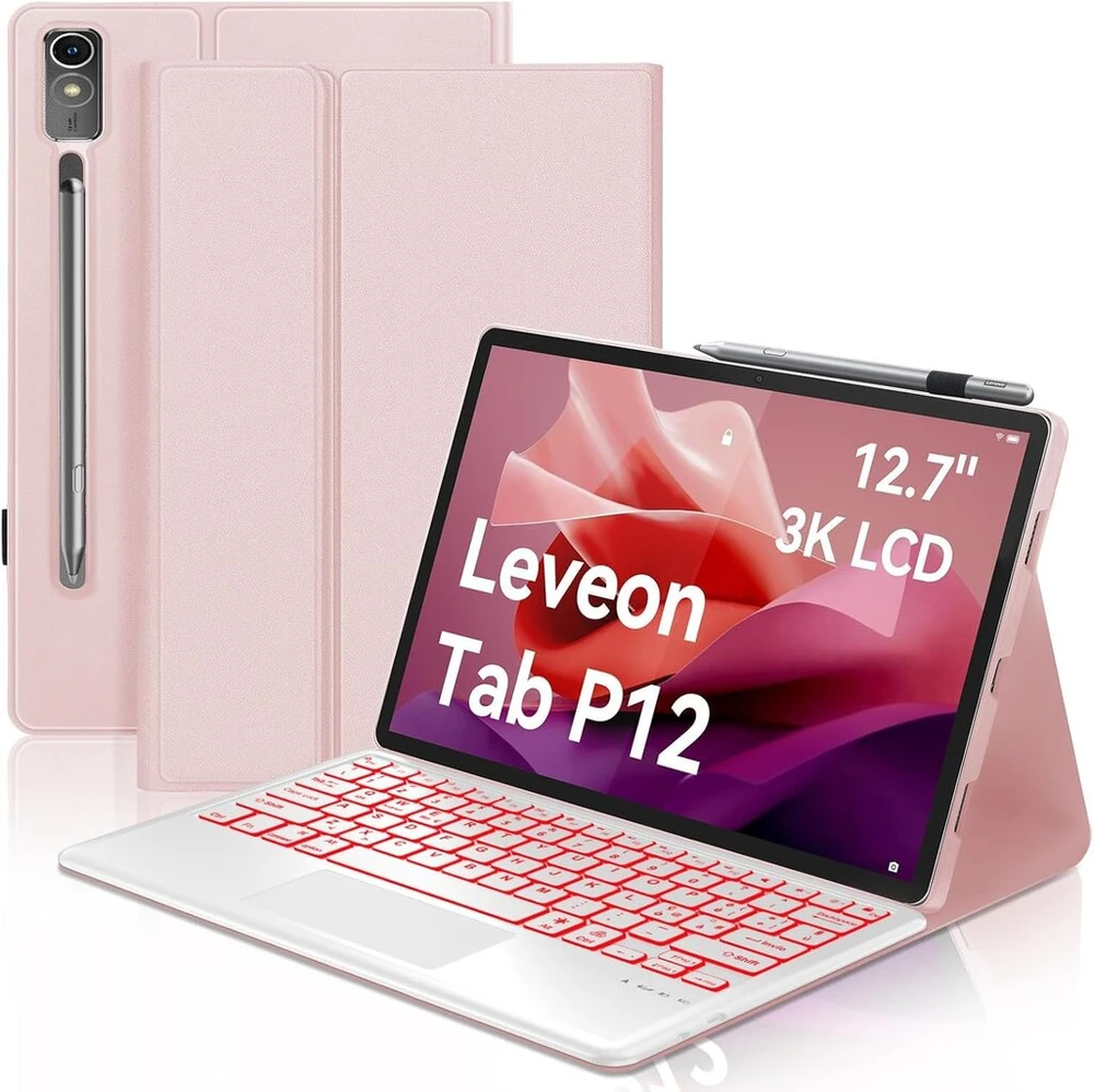 Winchking klaviatūra, skirta Lenovo Tab P12 Pro 12.7 colių 2023, klaviatūros dėklas, skirtas Lenovo P12, itališka magnetinė klaviatūra su foniniu apšvietimu ir bluetooth, skirta Lenovo P12 Pro planšetiniam kompiuteriui