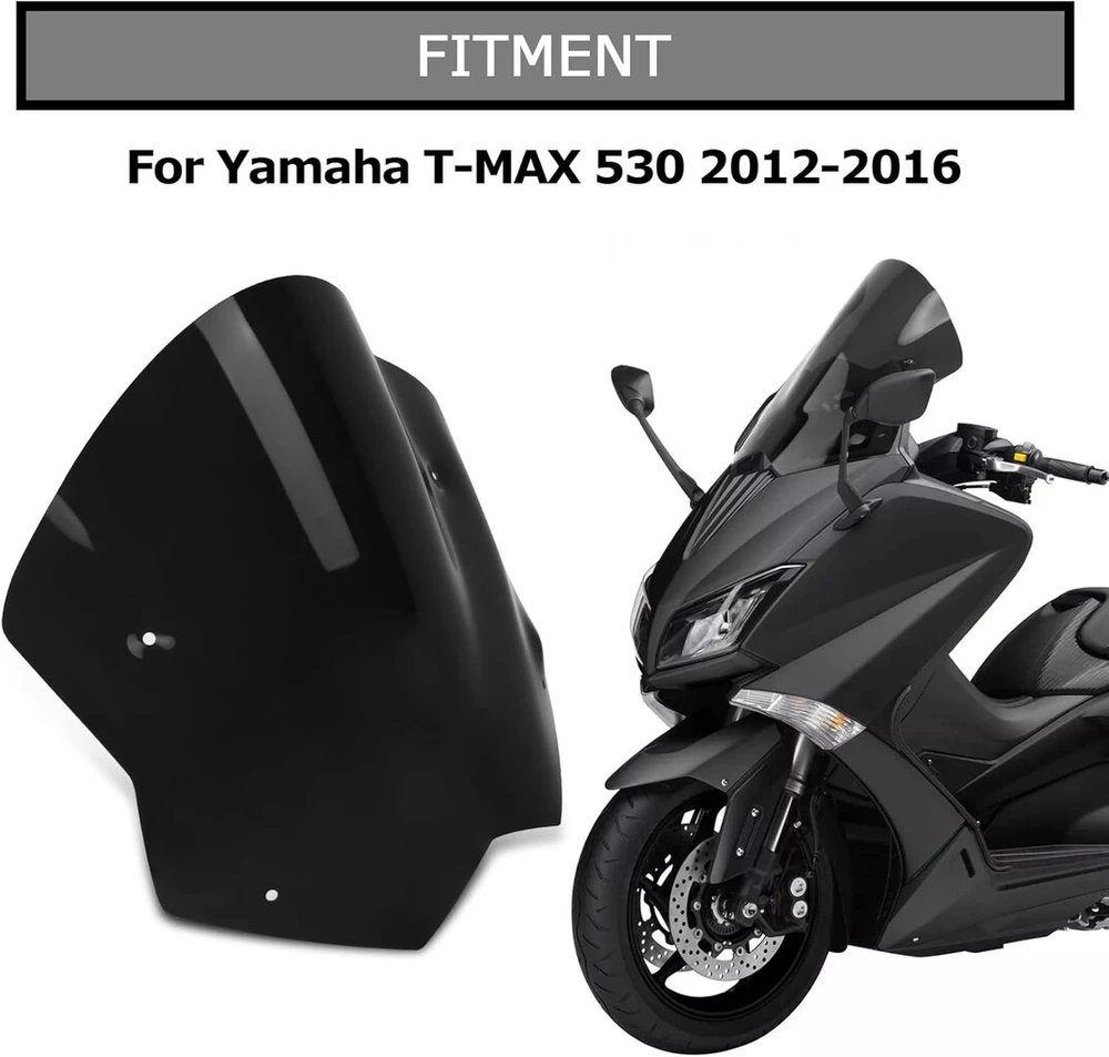 Windscreen Shield psler motociklo vėjo deflektoriaus lenta, skirta yamaha t-max 530 2012–2016 (juoda)