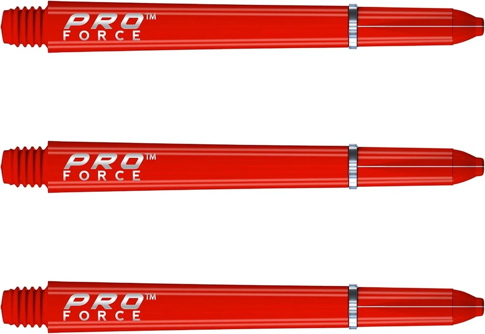 Winmau Pro-force Raudona Medium Nailoniniai smiginio koteliai su žiediniu sukibimu - 1 komplektas pakuotėje (iš viso 3 koteliai)