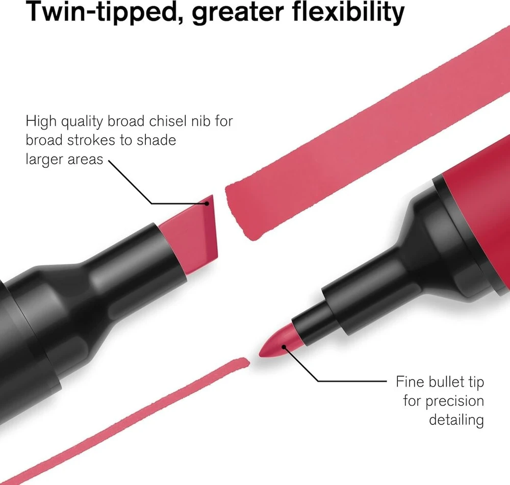 Winsor & Newton 0290185 Promarker rinkinys – pilki tonai, 3 Layout markeriai rinkinyje, su 2 antgaliais, plonas ir platus piešiniams, dizainui ir maketams