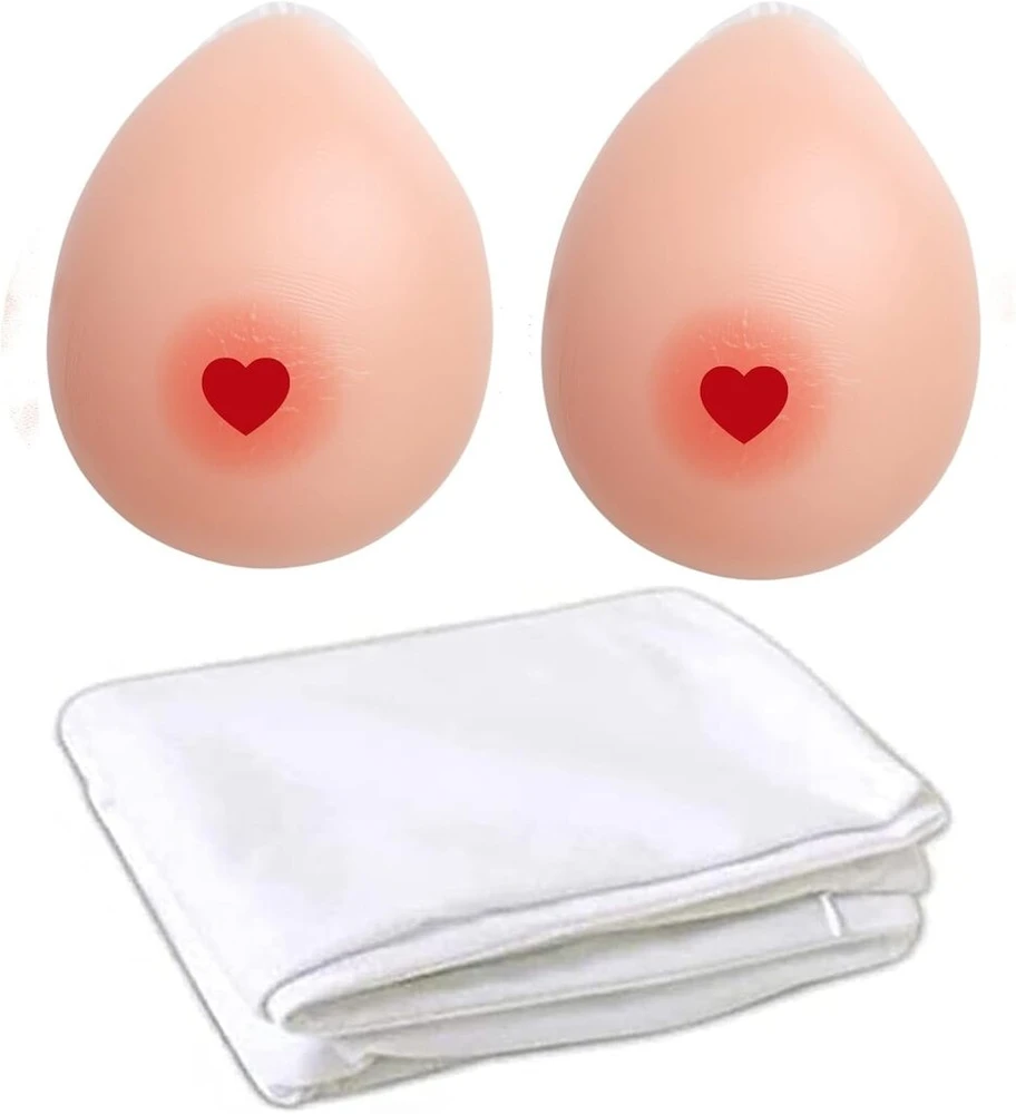 Wisfancy silikoninės krūtys Dakimakura anime, minkštos ir tikroviškos, tinka japoniškoms apkabinimo pagalvėms 160 x 50 cm, (dd Cup, 1200 g/pora)