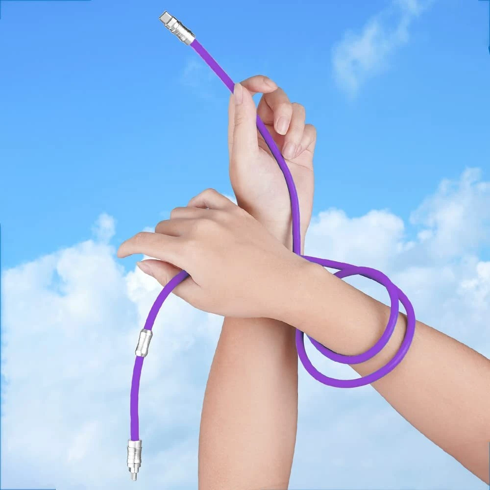 Wlgq Usb C į Usb C Pd100w, malonus odai skysto silikono medžiagos greito įkrovimo kabelis, Usb Type C sąsajos įrenginio universalus įkrovimo kabelis (violetinis)