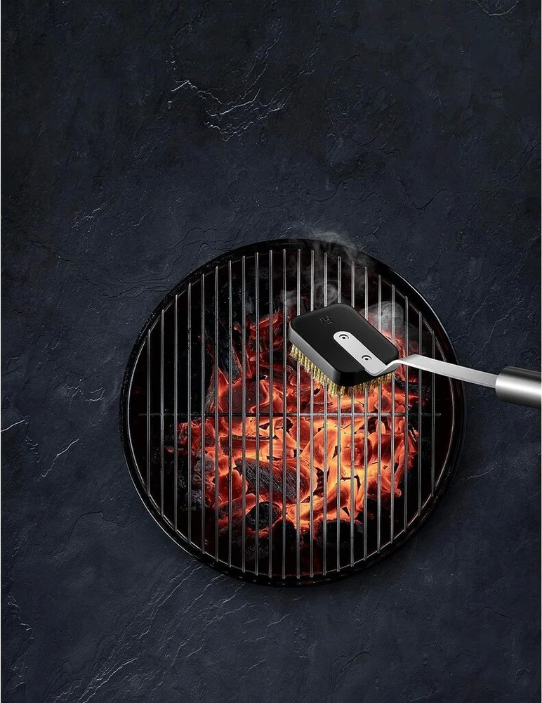Wmf Bbq grilio šepetys ilgas 43 x 7 cm, grilio valymo šepetys, keičiama žalvario šepetėlio galvutė - visų tipų griliams