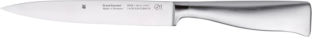 Wmf filėavimo peilis grand gourmet, ilgis 28,5 cm, ašmenų ilgis 16 cm, performance cut, pagamintas vokietijoje, kaltas specialus ašmenų plienas, nerūdijančio plieno rankena