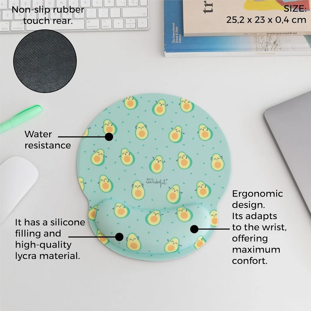 Wondee Mr. Wonderful dovanų rinkinys Avocado rašiklis Usb 32gb + pelės kilimėlis su riešo atrama originalios dovanos moterims ir mergaitėms gimtadienio ir kalėdų dovanos