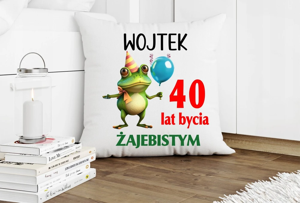 Woodman pagalvė ir puodelis dovana Jajebist's 40-ajam gimtadieniui