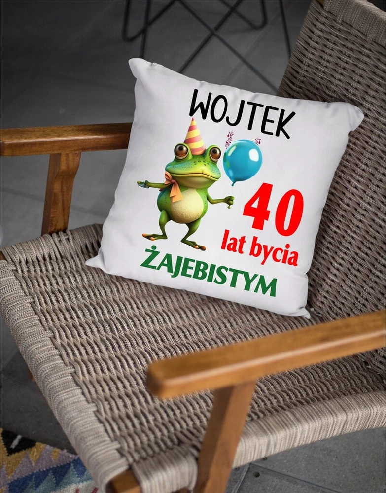 Woodman pagalvė ir puodelis dovana Jajebist's 40-ajam gimtadieniui