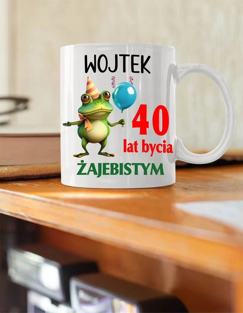 Woodman pagalvė ir puodelis dovana Jajebist's 40-ajam gimtadieniui