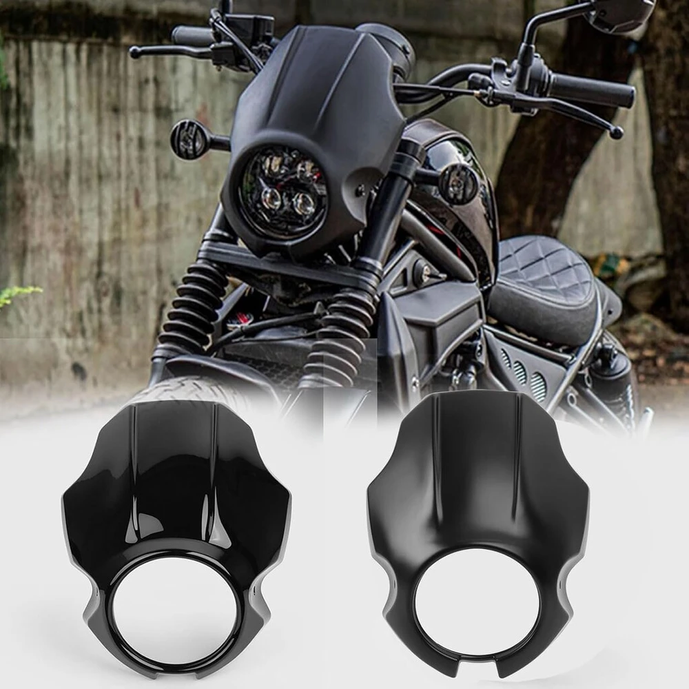 Wooga motociklo priekinio žibinto gaubtas, priekiniai stiklai, kaukės dangtelis ir priekinio žibinto apsauga, skirtas Ho&nda Cmx 250 Cmx500 Cmx300 Cmx 500 Cmx 300 Rebel 300 2020-2024 (blizgus juodas)