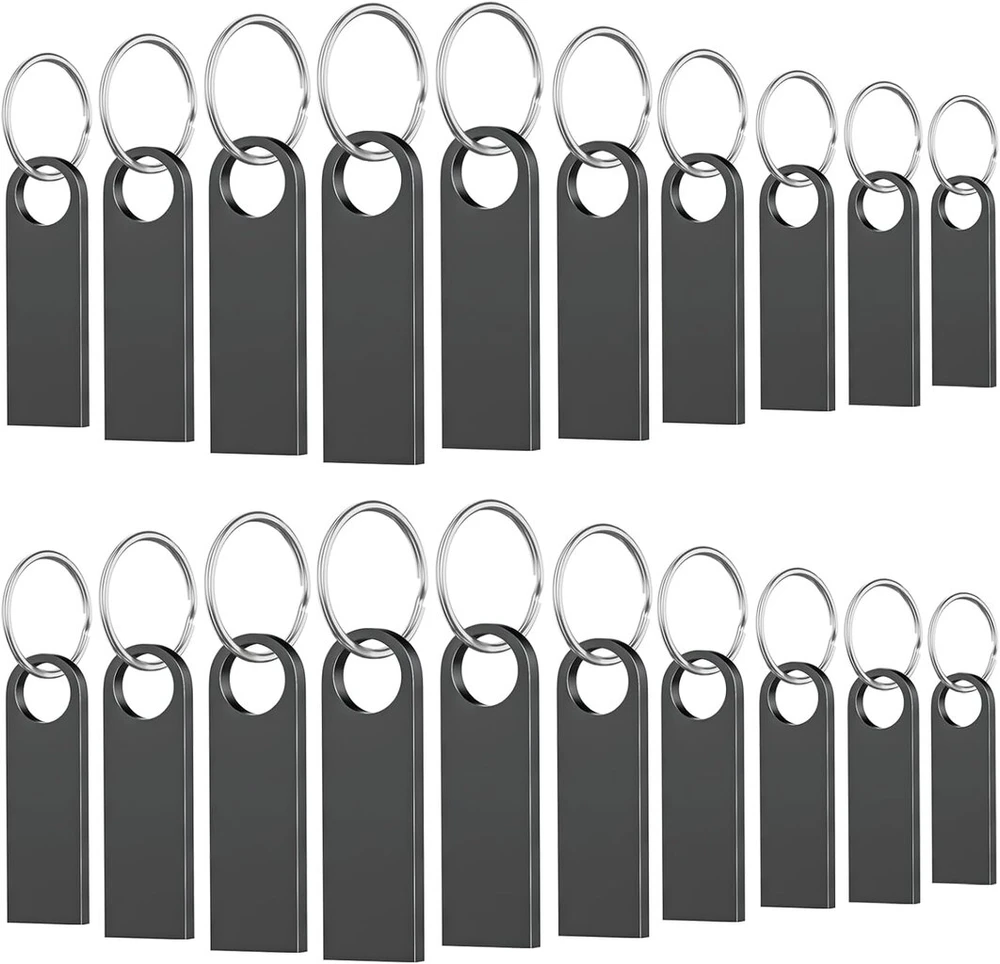 Wooolken Metalinis Usb Raktas 2 Gb 20 vnt. pakuotė, atsparus vandeniui 2.0 Mini Usb Raktas 2 Gb Įvairiaspalvė 20 vnt. pakuotė, skirta nešiojamam kompiuteriui, kompiuteriui, televizoriui, automobiliui
