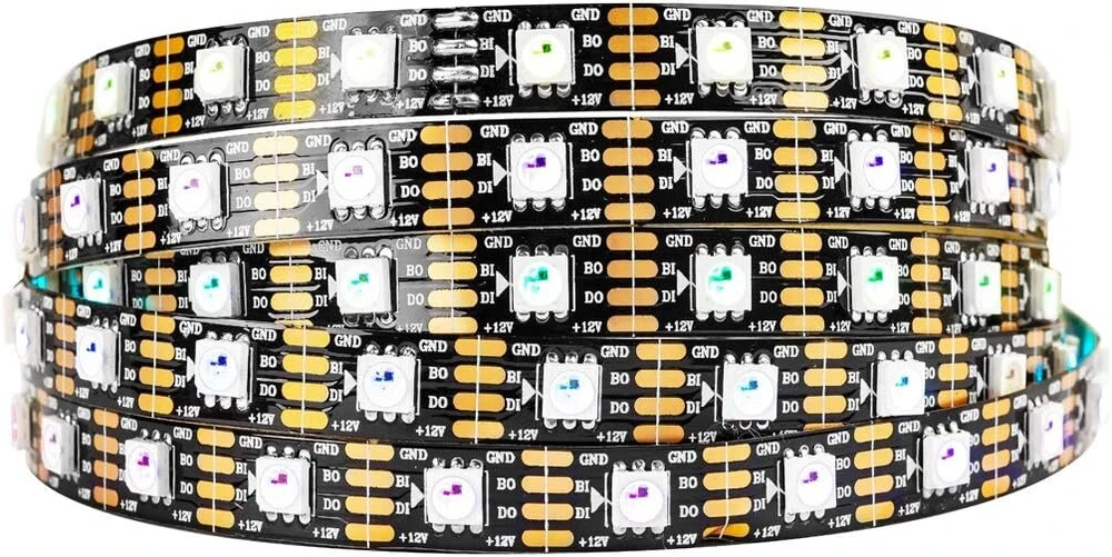 Ws2815 Led juosta 5m, 300 Rgb pikselių, 12v, juodas Pcb