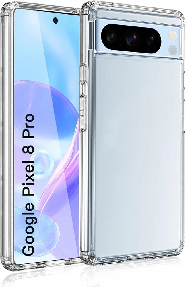 Wsiiroon skaidrus telefono dėklas, skirtas google pixel 8 pro, atsparus smūgiams, įbrėžimams, pirštų atspaudams, neslystantis, apsaugantis nuo kritimo, apsauginis dėklas, palaiko belaidį įkrovimą, skirtas pixel 8 pro