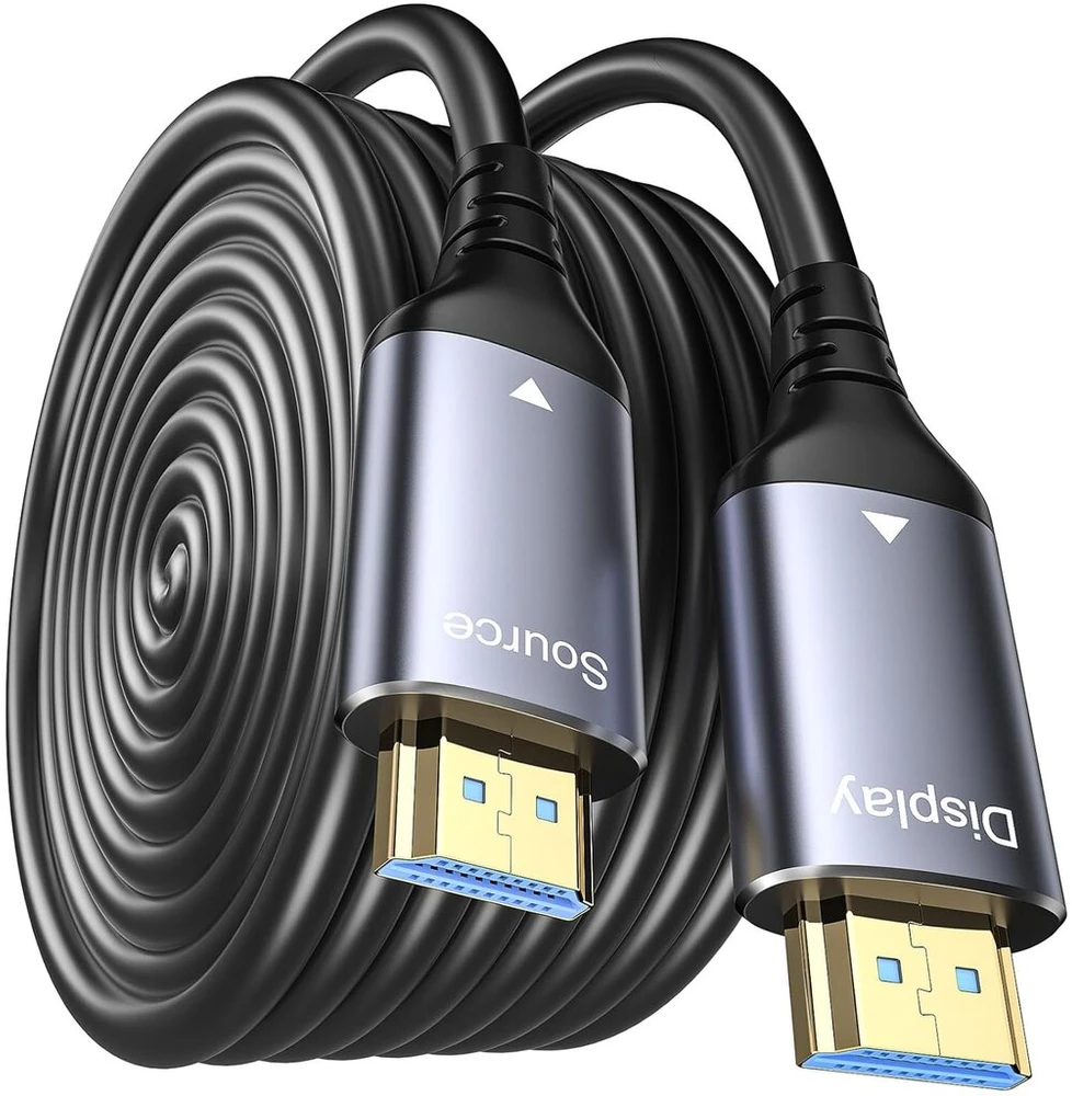 Wtpgti 8k Hdmi šviesolaidinis kabelis 20 m, Hdmi 2.1 kabelis 48 Gbps itin didelės spartos, skirtas montuoti sienoje Cl3, Aoc 8k @ 60hz, 4k @ 120hz/144hz dinaminis Hdr Earc Dolby Hdcp2.2 suderinamas su Ps5, XBOX Seriesx, Pc