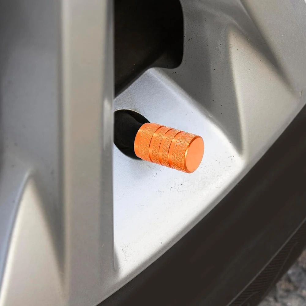 X Autohaux Universalinis Apvalus Automobilio Vožtuvo Dangtelis 7 mm Oranžinis (4 vnt.)