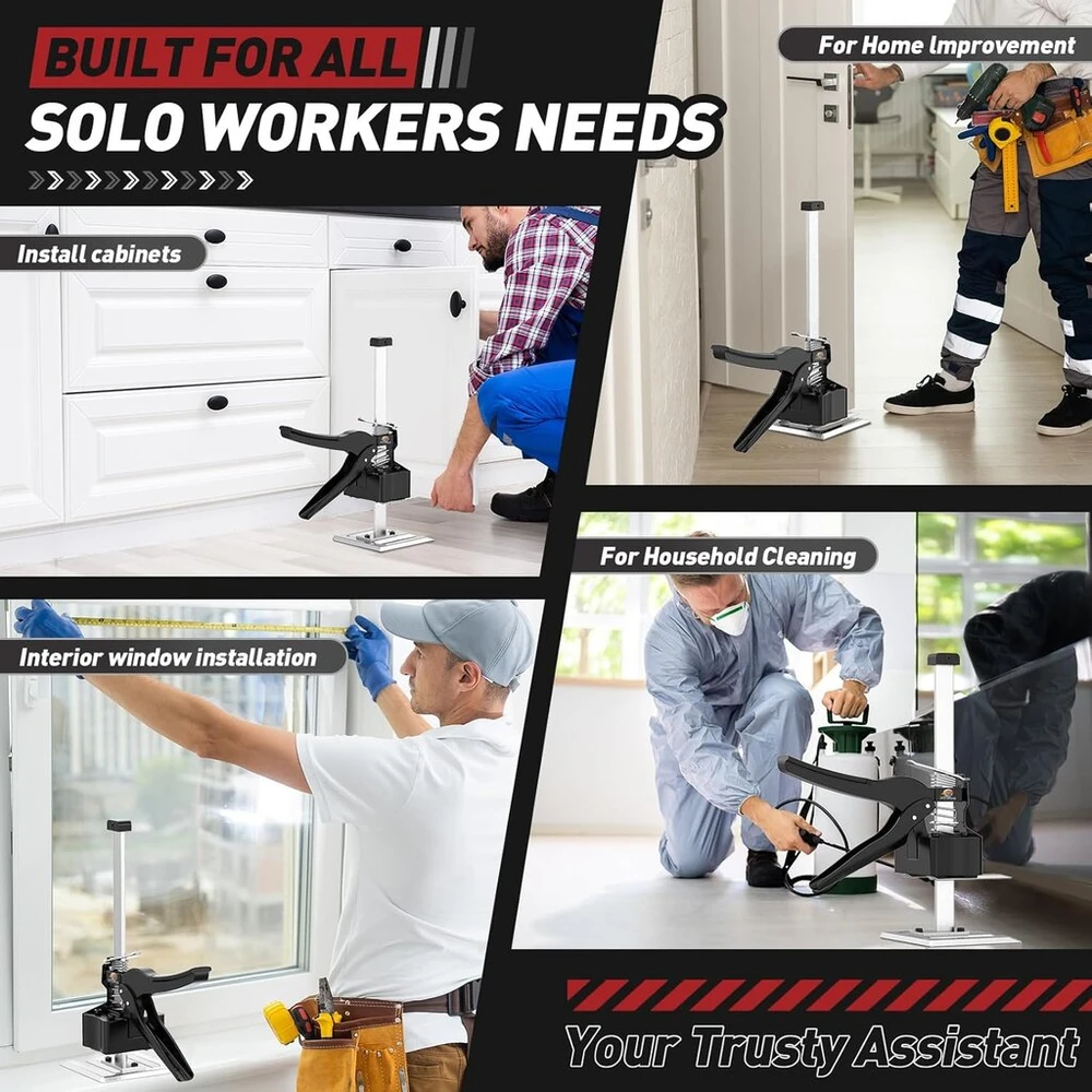 Xclifes Arm Tool Lifter, 2 vnt. darbo jėgą taupantis sienų plytelių rūšiuotuvas, daugiafunkcis aukščio reguliavimas, kėlimo įrenginys, durų panelė, kėlimo lenta, keltuvas, darbo jėgą taupantis įrankis vyrams