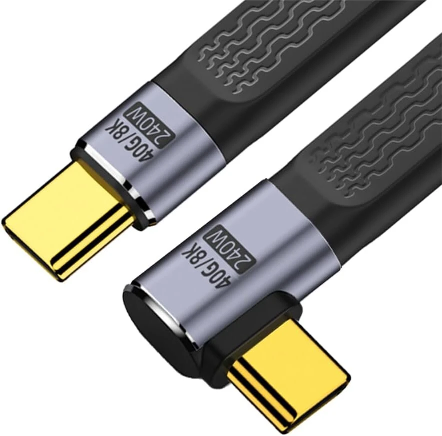 Xiwai 8k Usb4 40gbps 240w C tipo kabelis, kampinis