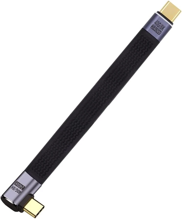 Xiwai 8k Usb4 40gbps 240w C tipo kabelis, kampinis