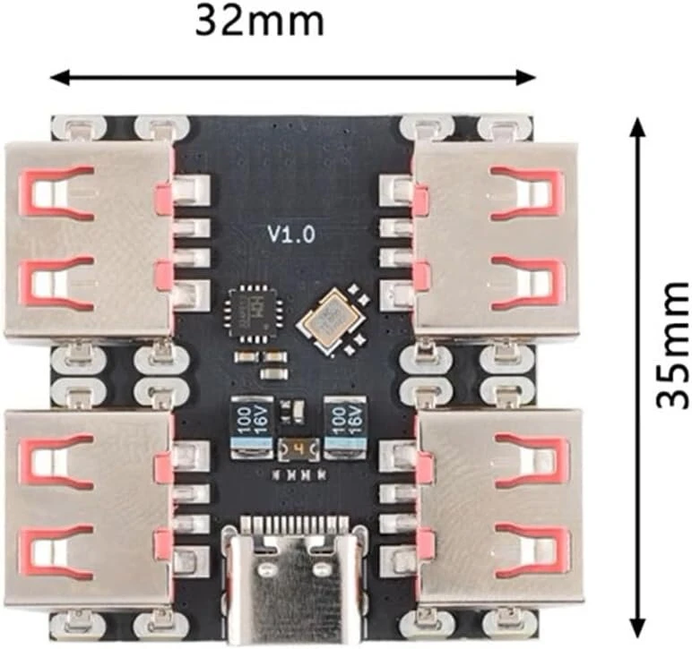 Xiwai usb 2.0 1 į 4 keturių prievadų hub skirstytuvas pcba išplėtimo modulio plokštė kompiuteriams multiport 4 įrenginiai type-c klaviatūrai pelei skaitytuvui spausdintuvui