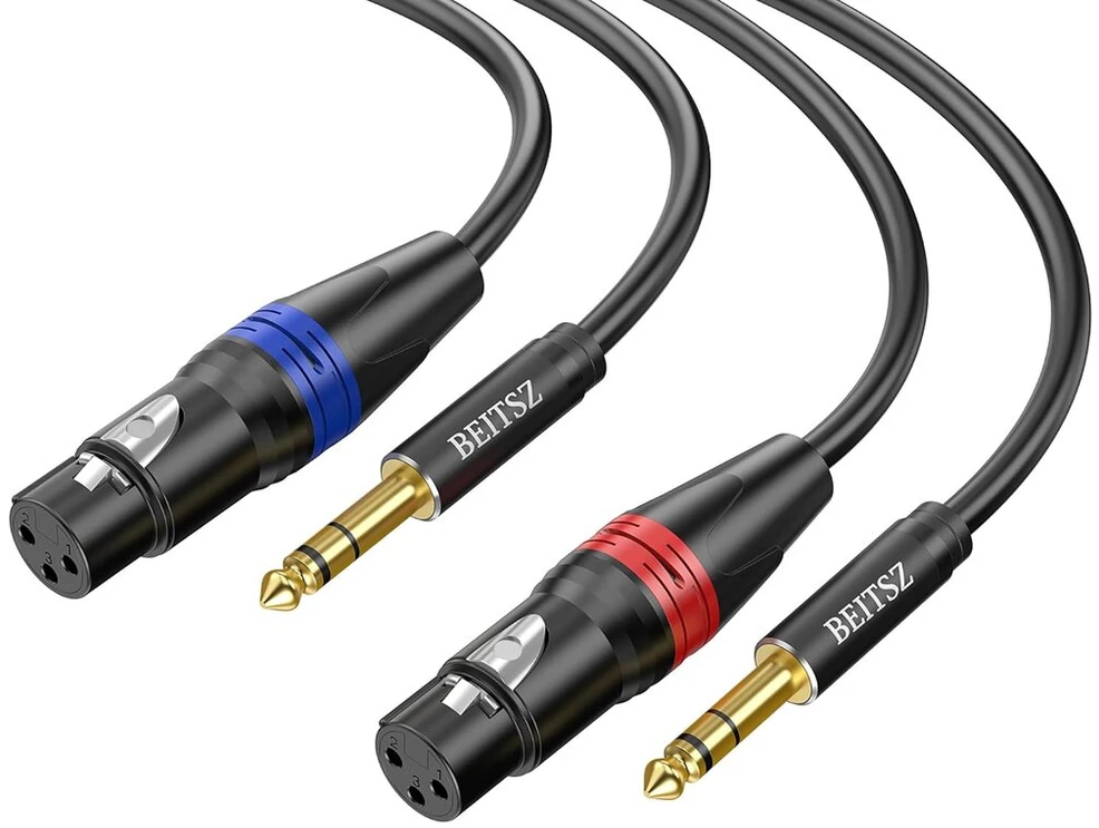 Xlr Moteriškas į 6.35 mm Trs Kabelis, 3m, 2 vnt.