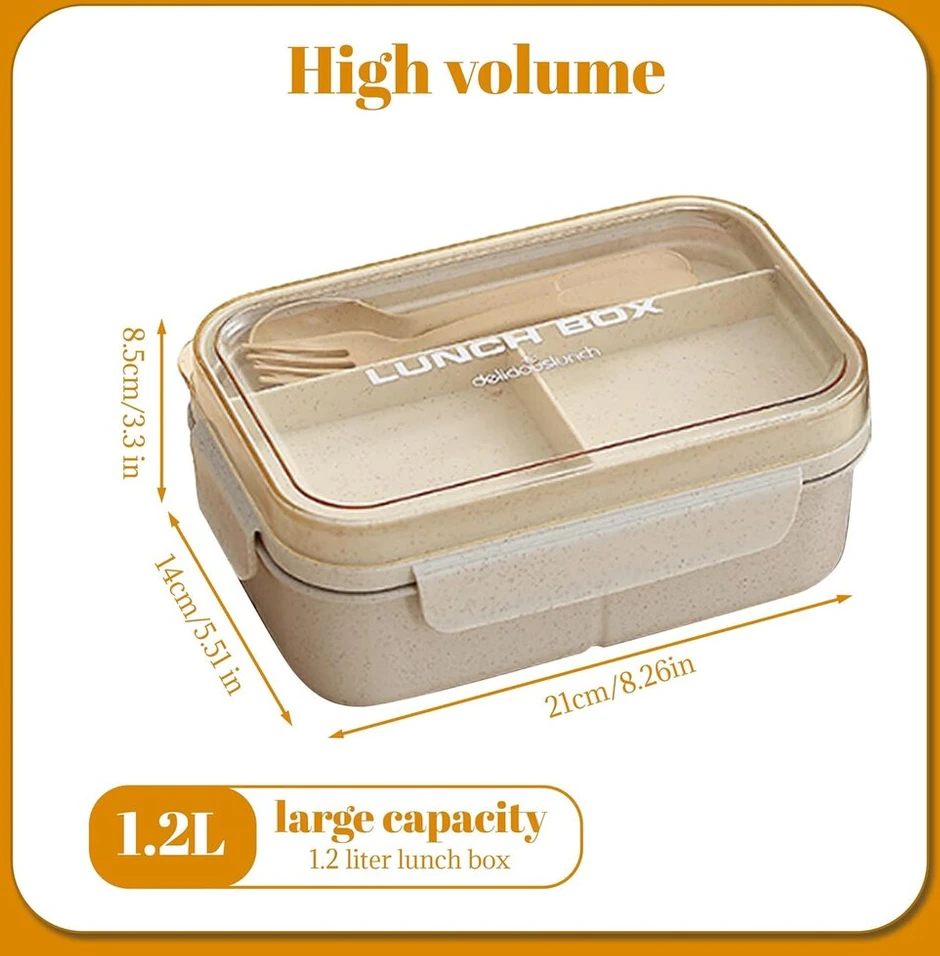 Xwux Bento dėžutė su 5 skyriais ir stalo įrankiais, 1200 ml pietų dėžutė, nepralaidi vaikams ir suaugusiems, galima plauti indaplovėje, galima naudoti mikrobangų krosnelėje, pietų dėžutės į mokyklą, darbą, iškylą, kelionę