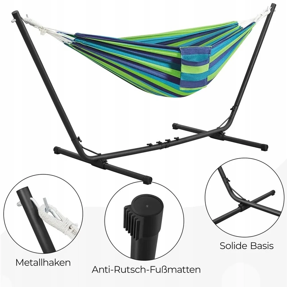 Yaheetech Daugiafunkcis hamakas su stovu 2-3 asmenims, 205 kg
