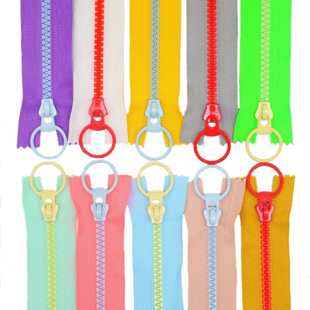 Yahoga 10 vnt. 40 cm užtrauktukų rinkinys, plastikinis užtrauktukas 5 mm, neatskiriamas, skirtas krepšiams, „pasidaryk pats“ siuvimo amatams, pagalvėlių užvalkalams, drabužiams, 10 spalvų