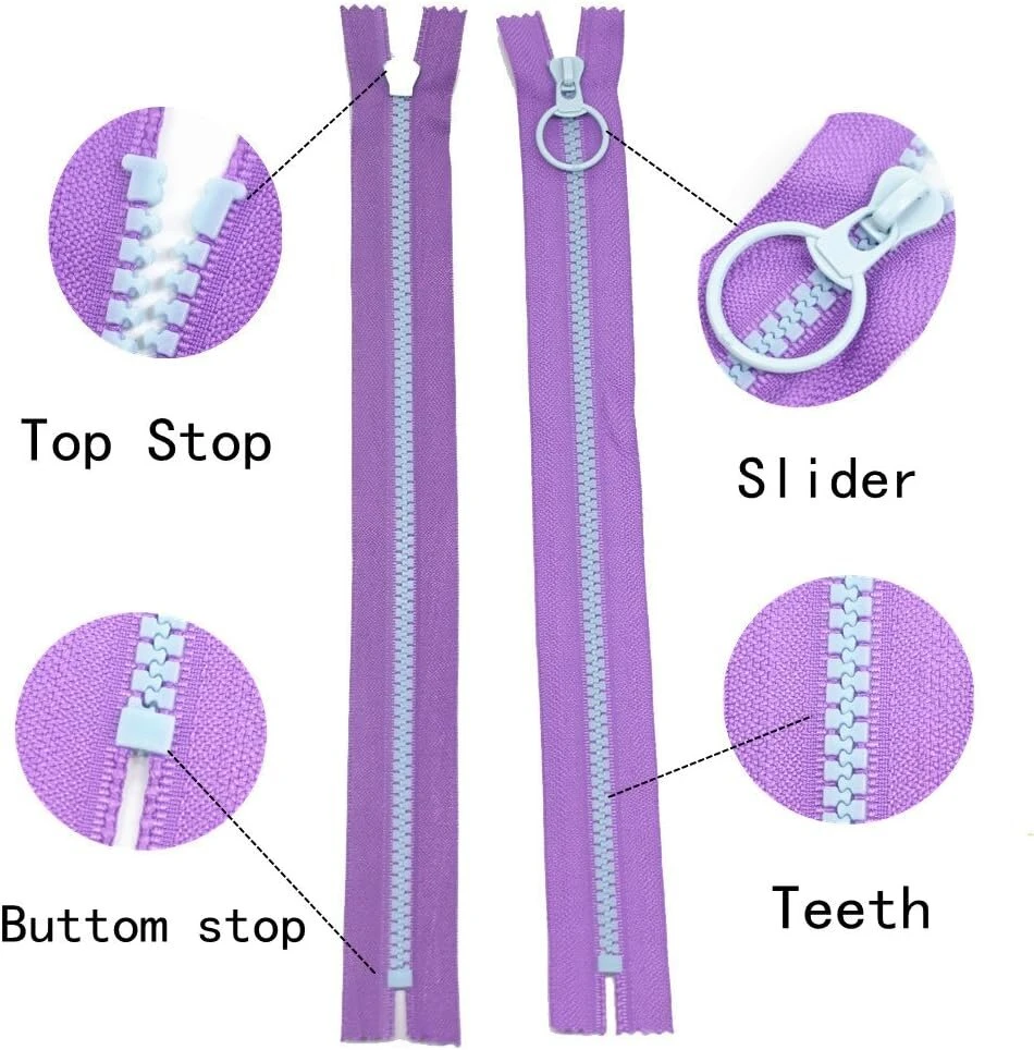 Yahoga 10 vnt. 40 cm užtrauktukų rinkinys, plastikinis užtrauktukas 5 mm, neatskiriamas, skirtas krepšiams, „pasidaryk pats“ siuvimo amatams, pagalvėlių užvalkalams, drabužiams, 10 spalvų