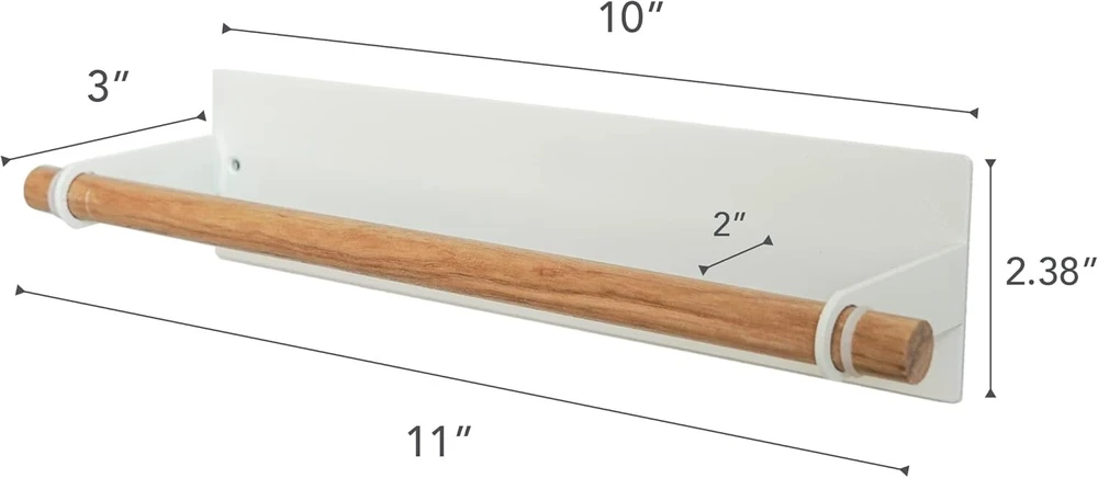 Yamazaki 2570 Tosca magnetinis rankšluosčių laikiklis L, baltas, plienas/mediena, minimalistinis 28 x 7 x 6 cm