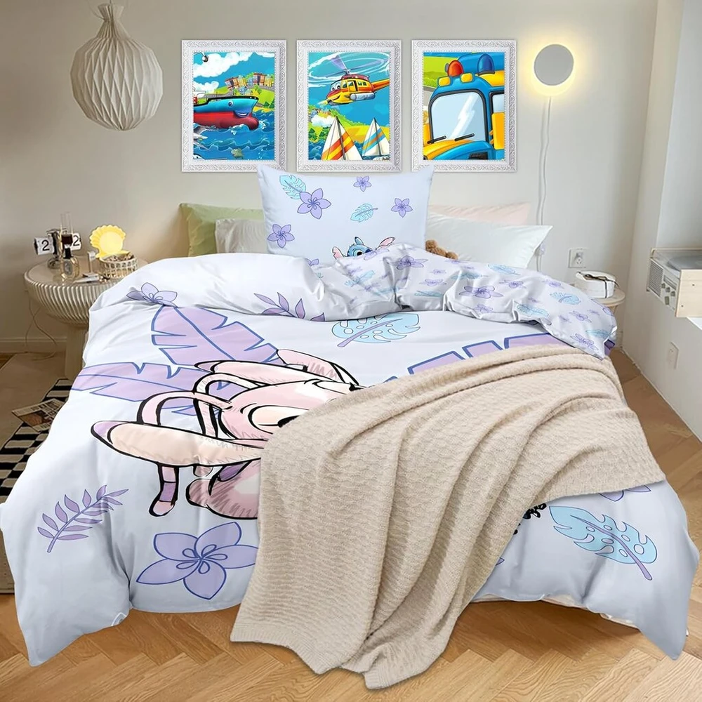 Yanayana vaikiška patalynė, vaikiškos patalynės komplektas 135 x 200 cm + pagalvės užvalkalas 80 x 80 cm, 3d anime animacinių filmų atspaudas, vaikiškos patalynės dovana vaikams, antklodės užvalkalų rinkinys mokyklinio amžiaus mergaitėms ir berniukams