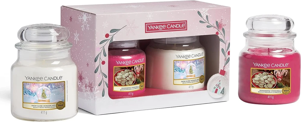 Yankee Candle Dovanų Rinkinys: 2 Vidutinės Žvakės Stiklainyje