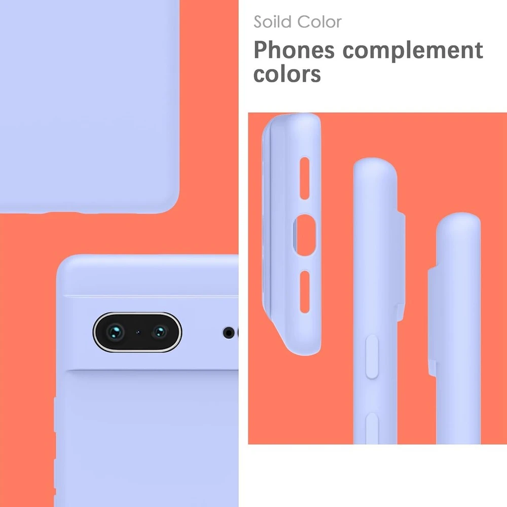 Yatwin dėklas, skirtas google pixel 7, aukščiausios kokybės silikoninis telefono dėklas su kameros apsauga, švelnus, minkštas, itin plonas, atsparus smūgiams, atsparus įbrėžimams, apsauginis dėklas, violetinis