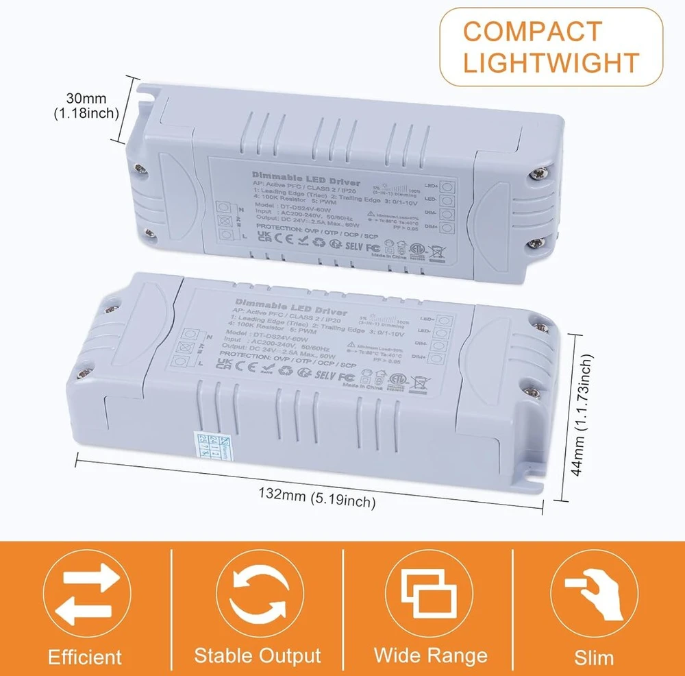 Yayza! Led dimeriuojamas maitinimo šaltinis 12v/24v (24v 60w Dimm)
