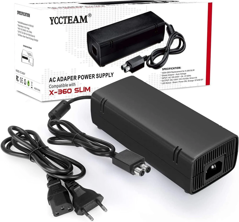 Yccsky XBOX 360 Slim Ac maitinimo adapteris, skirtas XBOX 360 Slim konsolei